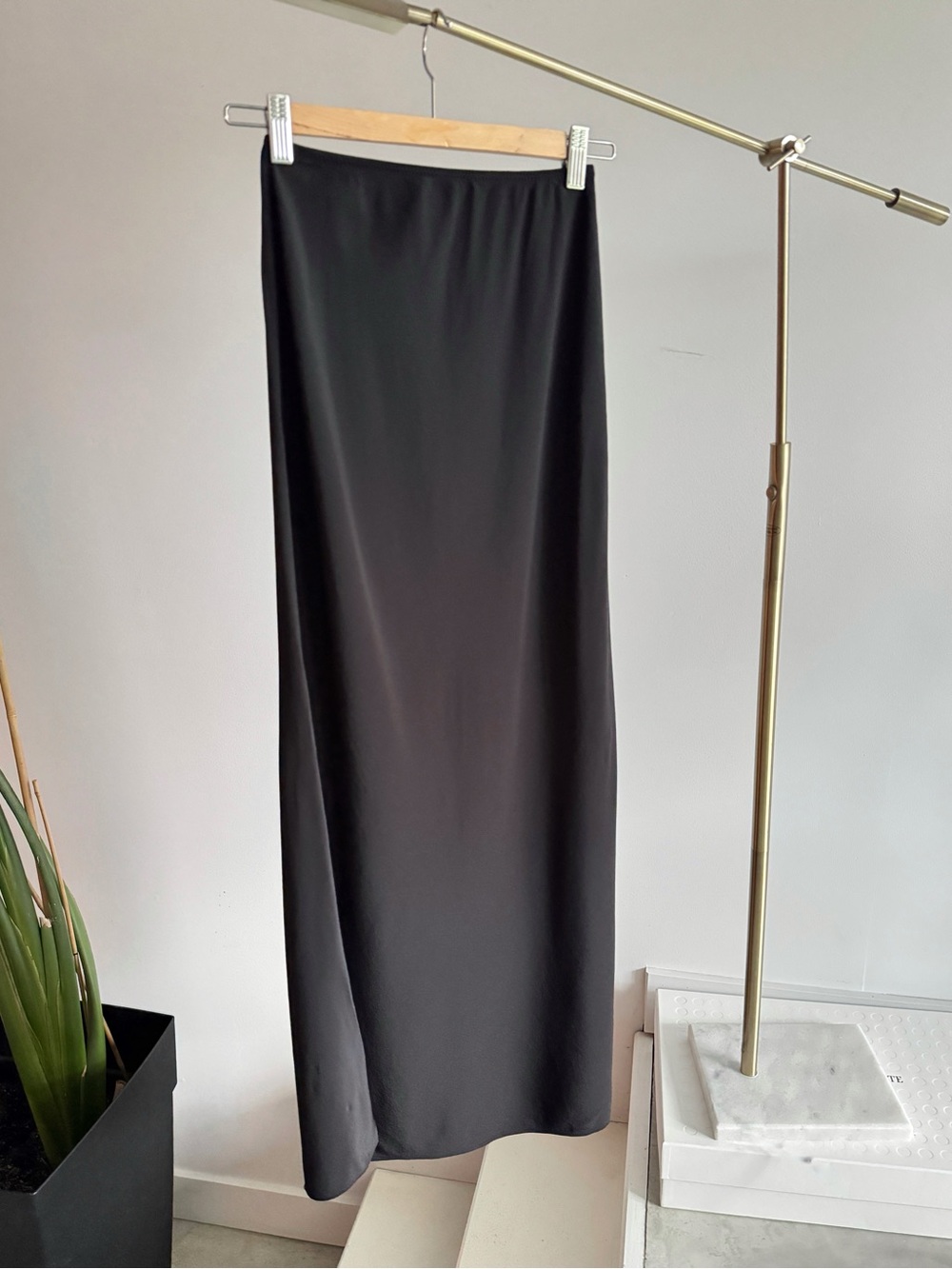 MATTEAU - Bias Elastic Skirt Black